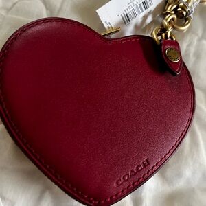 Coach Red Leather Heart Coin Purse/Bag Charm